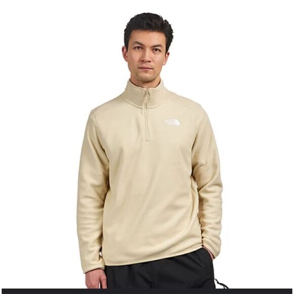 The North Face Glacier 100 beige hiking fleece 1/4 zip pullover sweater - Picture 4 of 10